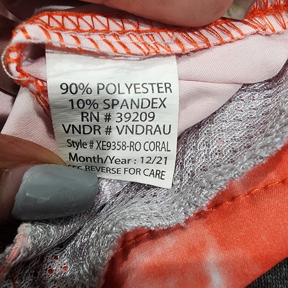 Ron Jon Surf Shop Mens Board Shorts Size 33 Swim Trunks Tie Orange - Picture 5 of 6